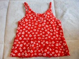 = RED with WHITE FLOWERS TOP ( 12 - 18 MTHS)