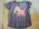 NEXT = BLUE'ISH with PUPPY SHORT SLEEVE TOP ( 12 - 18 MTHS)