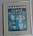 1970s Vintage Champion flour advertising reprint & original frame