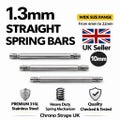 1.3mm Watch Spring Bars Stainless Steel | Double Flanged | 6mm-22mm | Multi-Pack