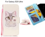Galaxy S20 Ultra case 3 card leather wallet case printed ID