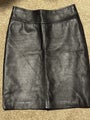Laura Ashley Genuine Leather Skirt Black Pencil Skirt Size 6