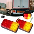 2Pcs LED Tail Lights Trailer Lights Waterproof 12V Rear Stop Brake Turn Tai