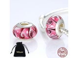 Silver Plated Murano Glass Beads For DIY Jewelry Making 1Pcs