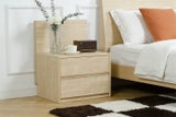 YUKI 2-Drawer Bedside Table with Back Panel