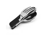 4-in-1 Stainless Steel Foldable Camping Tableware Set