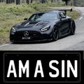 [AM A SIN] Personalised Number Plate (Unmanufactured)