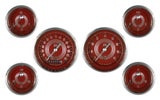 Classic Instruments V8 Red Steelie Six Gauge Set - V8RS01SHC