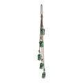 Xmas Bells x 5 Handcrafted on Rope Green and White