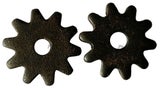 Pair Black Steel Spur Rowels No 6B 7/8 10 Point Western Cowboy