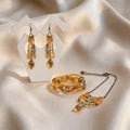 Bohemian Crystal &amp; Antiqued Brass Jewellery Set