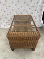 Cane Coffee Table with glass top