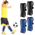 (Blue,Black)2Pair Soccer Shin Guards for Boys,Calf Protection Soccer Shin Pad