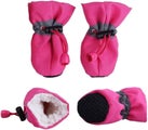 4Pcs Waterproof Winter Small Pet Dog Shoes Anti-Slip Footwear Thick Warm Rain