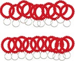 50 pcs Stretchable Key Ring Band Keychain Spriral Wrist Coil Keychain for Num