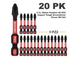 2 Inches Pozidriv #2 PZ2 Impact Driver Bit Set S2 Alloy Steel