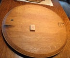 Recycled wine barrel lid platter,(oak)