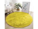 Fluffy Plush Round Orange Carpet For Home Decor