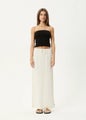 Afends Focus Seersucker Maxi Skirt White