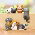 Miniature Lucky Cat DIY Figurines, Pack of 6 Mini Fairy Garden Hanging Cat Fi