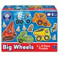 Orchard Toys: Big Wheels 4 x 8 Pieces Puzzle