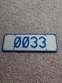 Number Plate 0033. Rare Blue Investment Plate