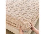 Velvet Fitted Bed Sheet With Elastic Band For Single Double Beds