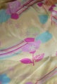 Silky lightweight pale yellow floral fabric 115 cm x 182 cm