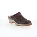 Softwalk Aberdeen Womens Brown Leather Slip On Clog Flats Shoes