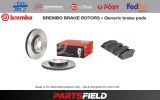 Front Brembo UV Coated Disc Rotors+Generic Pads for Hyundai Kona OS 17-23 320mm