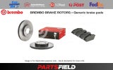 Front Brembo UV Coated Disc Rotors+Generic Pads for Honda Integra 01-04 282mm