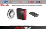 Front Brembo UV Coated Disc Rotors+Generic Pads for Mitsubishi Pajero 06-22