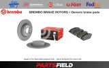 Rear Brembo Co-Cast Disc Rotors+Generic Pads for Mercedes Benz C-Class 16-19