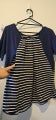 Breastmates medium breastfeeding maternity navy stripes top blouse shirt
