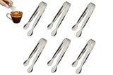 6PCS Ice Tongs Mini Sugar Tongs Stainless Steel Kitchen Utensils Set-Silver