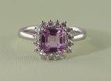 14ct Kunzite & Diamond Cluster Ring TDW 0.41ct Valuation $3,500 VAL2065*