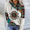 Women Hoodies Vintage Boho Printed Hooded Sweatshirt 2023 Autumn Female L