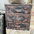 Vintage leather bedside