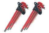 18Pcs Long Arm Ball End Hex Key with CRV Steel for Car Motorcycle Repair-Red