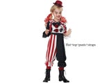 Girls Harlequin Clown Jester Fancy Dress Costume For Party