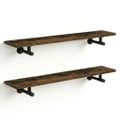 2 Pack Industrial Pipe Floating Shelves 100cm Wall Mounted - NZ Stock