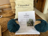 unravelled knit kit. Square throw.