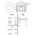 Piston set Hyundai D4EB-F, D4EB-G alfin oil gallery std size