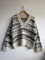 Mango V-Neck Oversized Knit Sweater, (Sz:S)