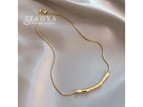Stainless Steel Gold Color Women's Fashion Collarbone Chain Necklace