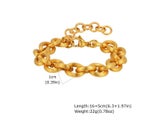 Gold Plated Chunky Stainless Steel Link Bracelet For Women