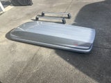 Roof box and rails