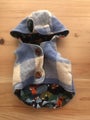 Size 3-6 wool bear/fox vest made from vintage blanket