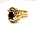 9ct Sapphire &amp; Diamond Set of 3 Yellow Gold Rings