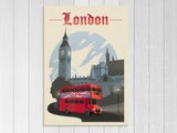 Retro - London - Vintage - Pop Art - Travel - Wall Art - Art Prints